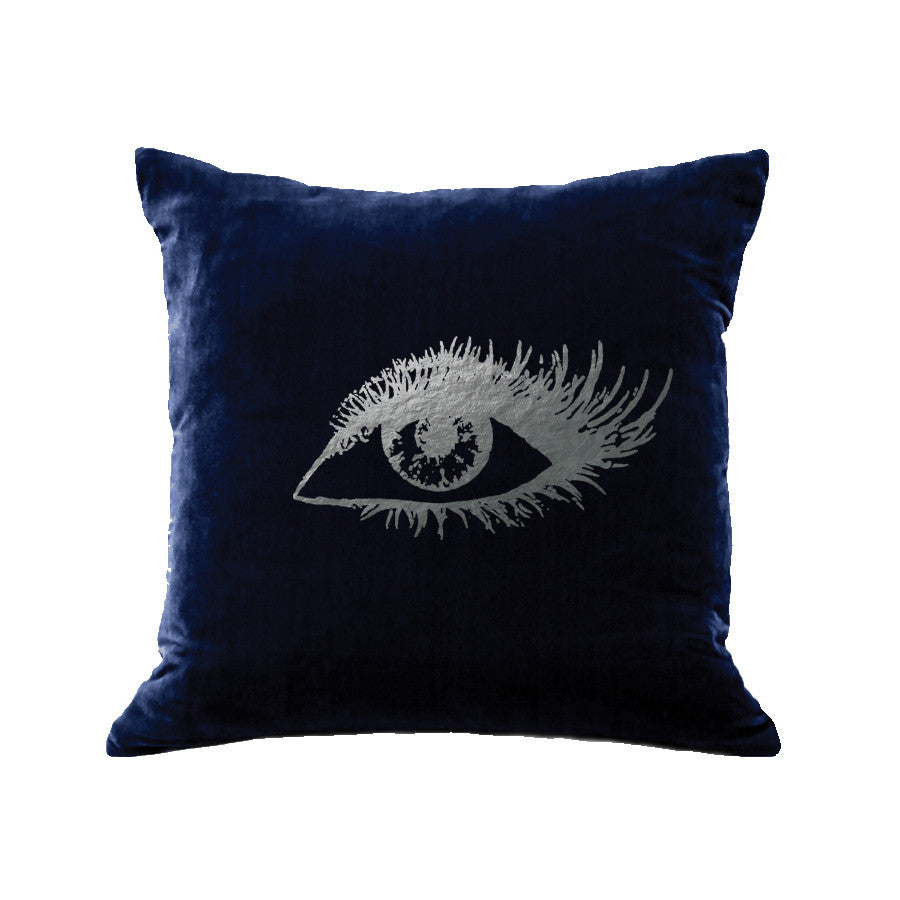 Eye Pillow (Left) - navy / gunmetal foil