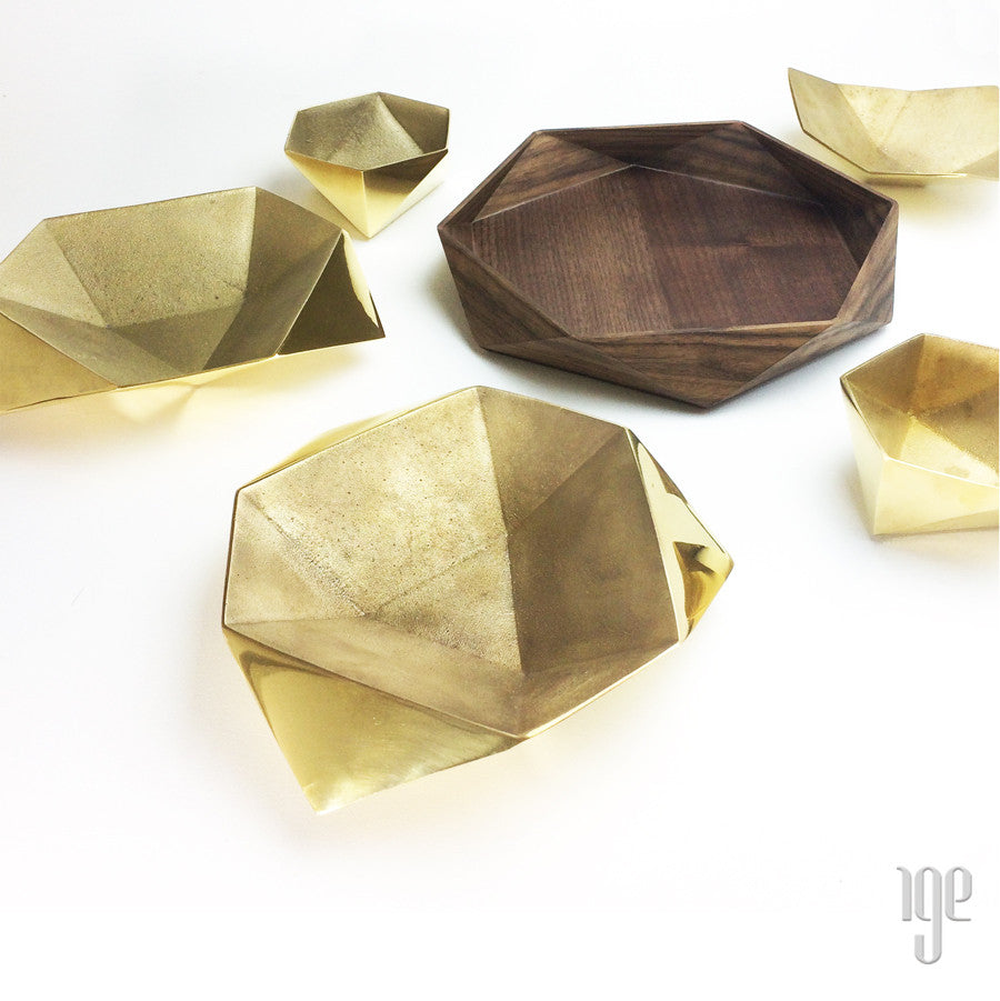 Kenichi Mizushima Faceted Walnut Tray