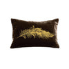 Feather Pillow - chocolate / gold foil / 12 x 16