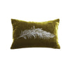 Feather Pillow - moss / gunmetal foil / 12 x 16