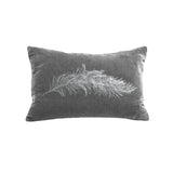 Feather Pillow - platinum / gold foil / 12 x 16" - platinum / gunmetal foil / 12 x 16"