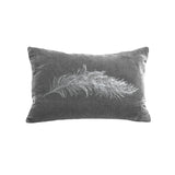 Feather Pillow - platinum / gold foil / 12 x 16" - platinum / gunmetal foil / 12 x 16"