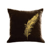Feather Pillow - chocolate / gold foil / 18 x 18