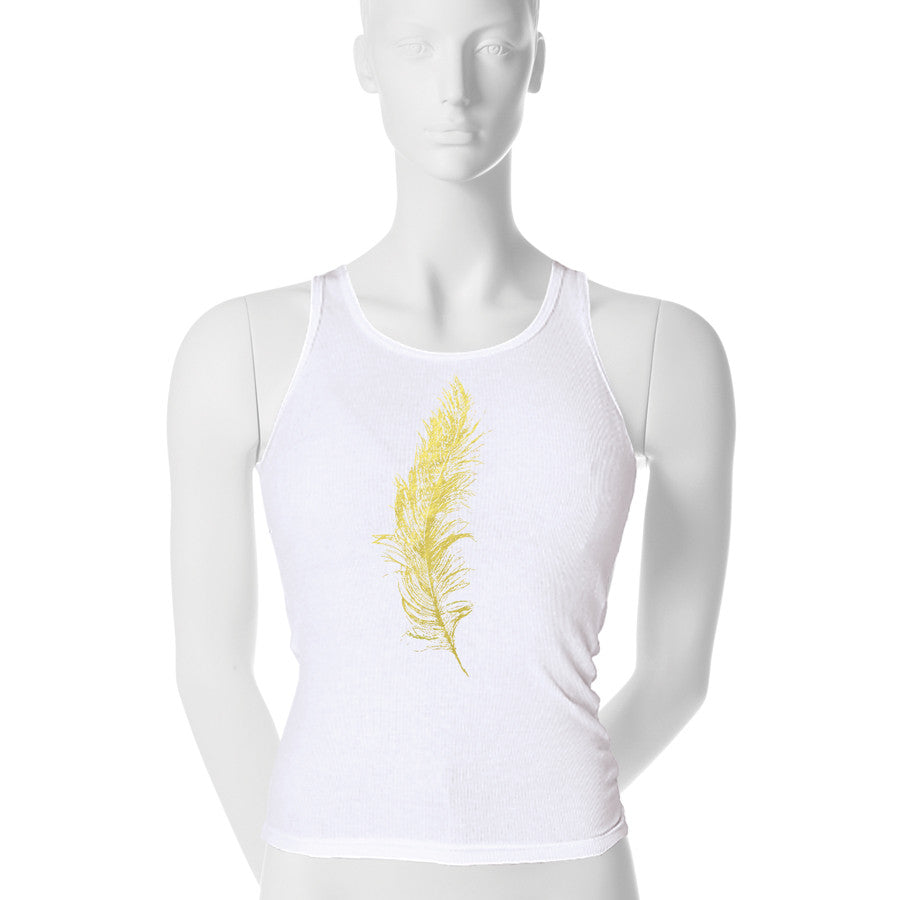 Metallic Feather Tank Top - 1 (SM) / gold foil - 2 (MD) / gold foil - 3 (LG) / gold foil