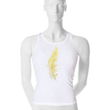 Metallic Feather Tank Top - 1 (SM) / gold foil - 2 (MD) / gold foil - 3 (LG) / gold foil