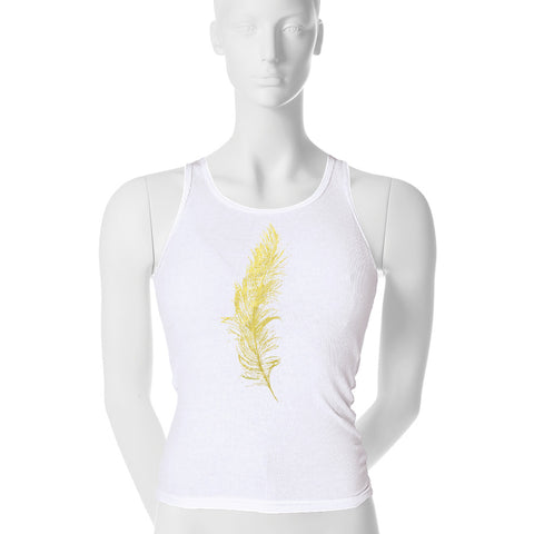 Metallic Feather Tank Top - 1 (SM) / gold foil - 2 (MD) / gold foil - 3 (LG) / gold foil