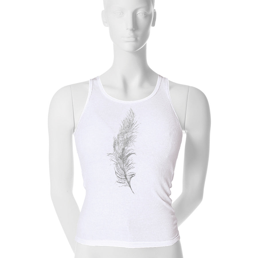 Metallic Feather Tank Top - 1 (SM) / gunmetal foil - 2 (MD) / gunmetal foil - 3 (LG) / gunmetal foil
