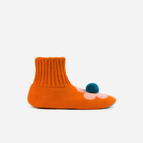 Knit Flower Power Pom Pom Socks-Slippers | Flame