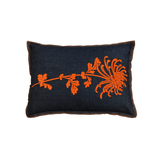 Denim Flocked Mum Pillow - Orange