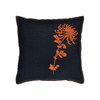 Denim Flocked Mum Pillow 18x18 - Orange