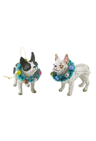 Papier Mâché French Bulldog Ornament