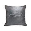 F*ck Pillow - linen black / gunmetal foil