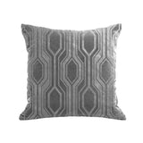 Geo Pillow - platinum / gunmetal foil / 18 x 18"