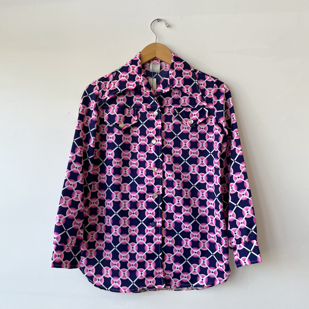 Vintage Graphic Circle Ink Pink 'POP' Print Shirt