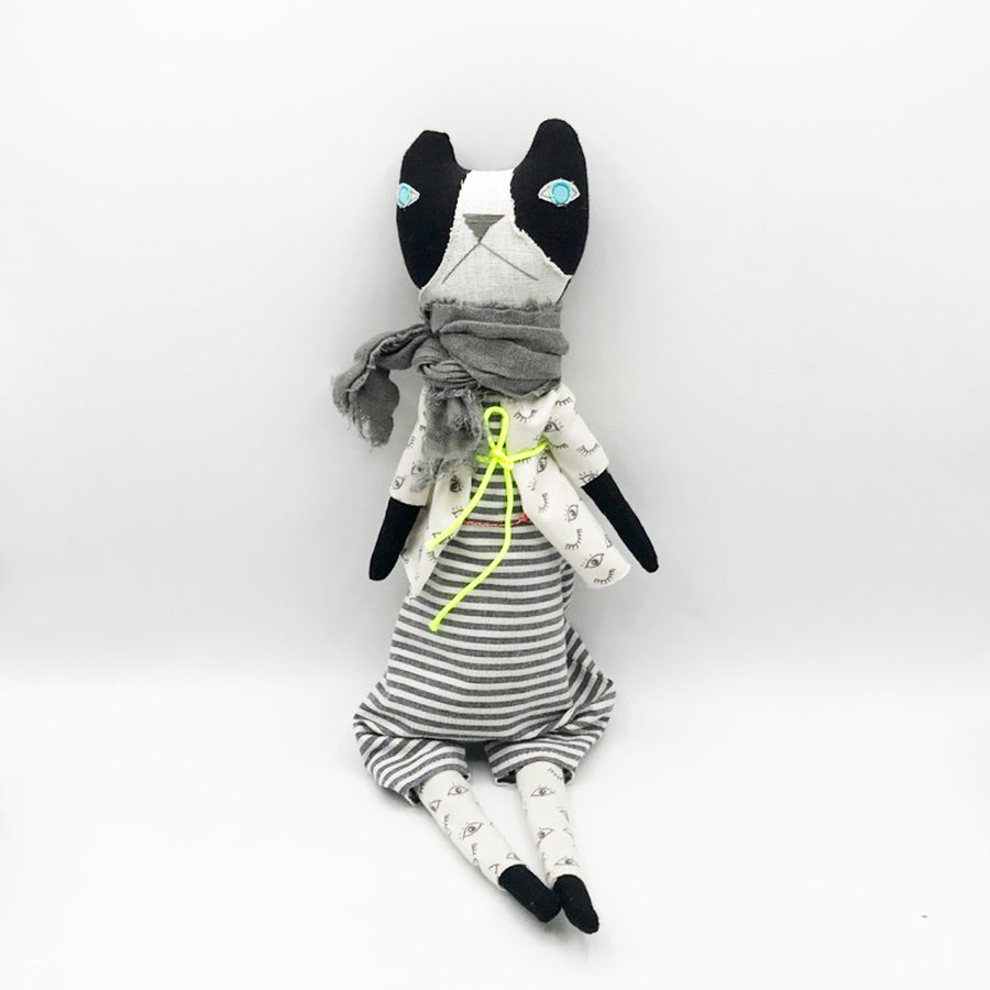 H Luv Fancy Cat with Tutu | Gray Stripe