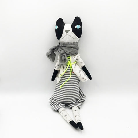 Handmade Striped Ticking Bear