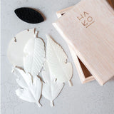HA KO White Paper Incense - Wooden Box Set of 5 With Incense Mat