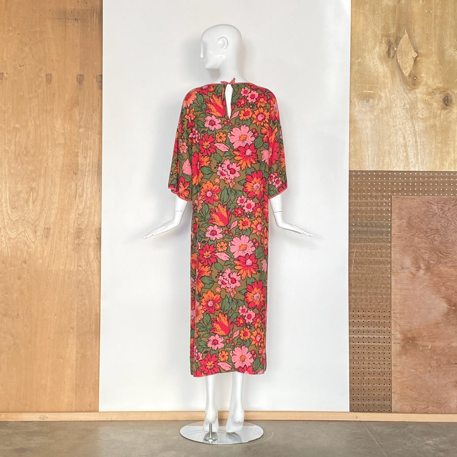 1960-70's Handmade Floral Maxi Dress