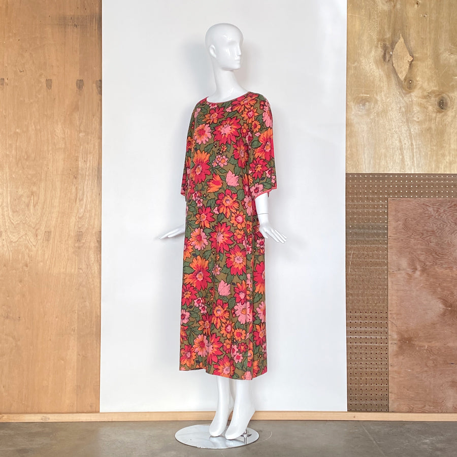 1960-70's Handmade Floral Maxi Dress