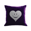 Happy Heart Pillow - grape / gunmetal foil
