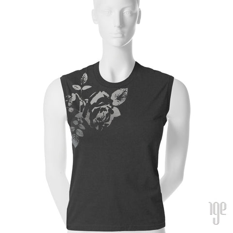 Rose Bud Muscle T-Shirt - 1 (SM) / gray-gunmetal - 2 (MD) / gray-gunmetal - 3 (LG) / gray-gunmetal