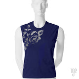 Rose Bud Muscle T-Shirt - 1 (SM) / navy-gunmetal - 2 (MD) / navy-gunmetal - 3 (LG) / navy-gunmetal