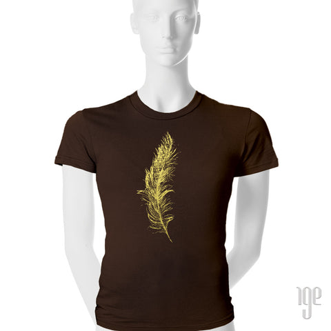 Feather T-Shirt - 1 (SM) / brown-gold - 2 (MD) / brown-gold - 3 (LG) / brown-gold