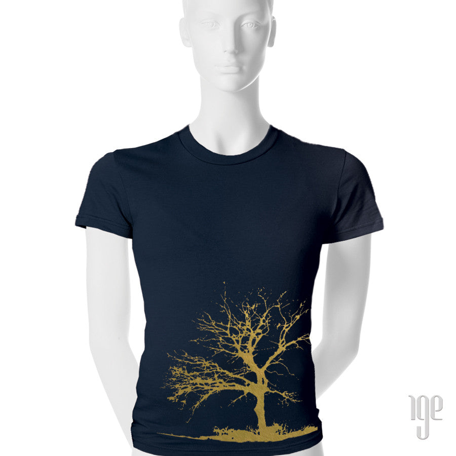Tree T-Shirt - 1 (SM) / navy-gold - 2 (MD) / navy-gold