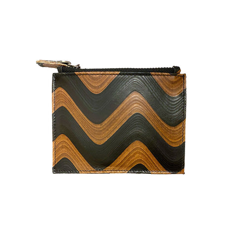 leather gilded print pouch