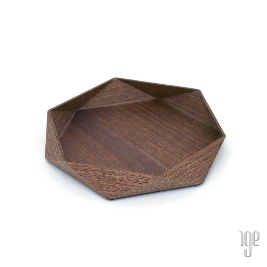 Kenichi Mizushima Faceted Walnut Tray