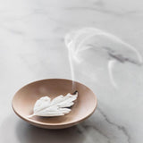 HA KO White Paper Incense - Wooden Box Set of 6 With Incense Dish