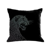 Leopard Pillow - black / black foil / 18 x 18"