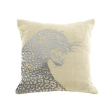 Leopard Pillow - cream / gunmetal foil / 18 x 18"