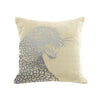 Leopard Pillow - cream / gunmetal foil / 18 x 18
