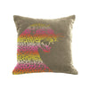 Leopard Pillow - willow / rainbow pink foil / 18 x 18