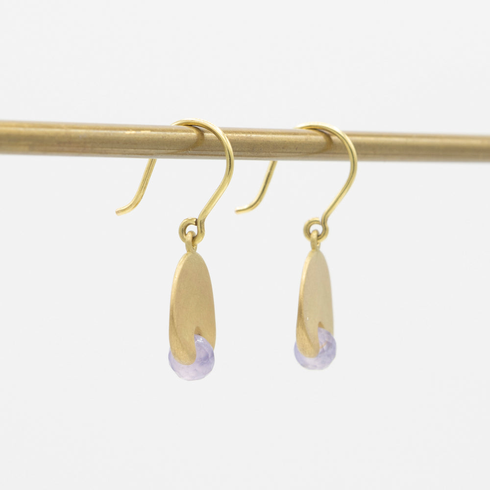 Lily Pad Earrings | Chalcedony