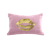 Lips Pillow - antique pink / gold foil