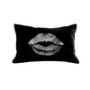 Lips Pillow - black / gunmetal foil