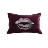 Lips Pillow - berry / gunmetal foil