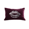 Lips Pillow - berry / gunmetal foil