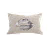 Lips Pillow - cream / gunmetal foil