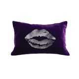 Lips Pillow - grape / gunmetal foil