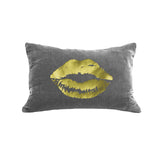 Lips Pillow - platinum / gold foil