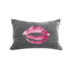 Lips Pillow - platinum / hot pink foil