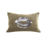 Lips Pillow - willow / gold foil - willow / gunmetal foil