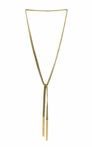 Lariat Collar Fringe Necklace | Gold