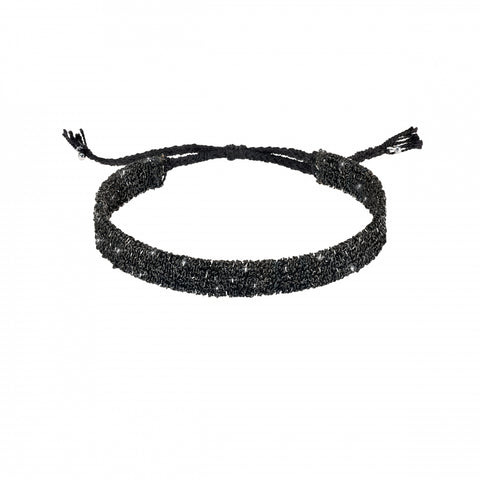 Woven Chain Bracelet | Black Gold