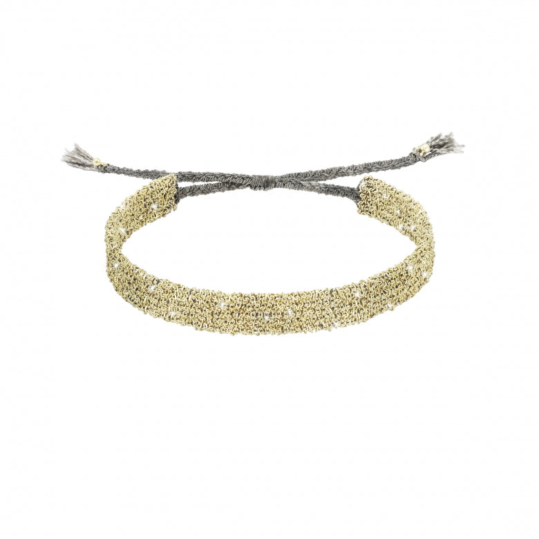 Flat Woven Chain Bracelet | Gold