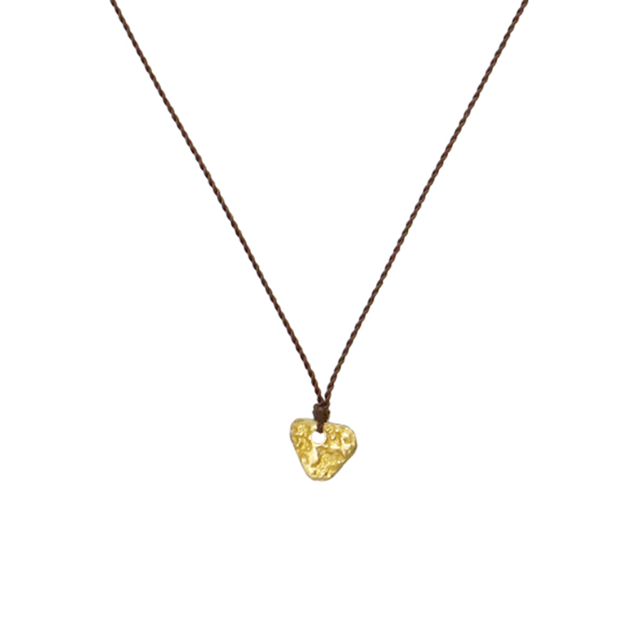 18kt Rough Disc Necklace