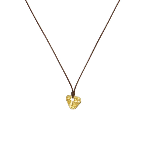 18kt Rough Disc Necklace